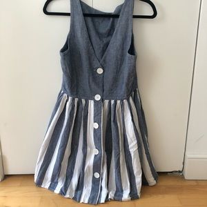 American Apparel Button Down Striped Denim Dress